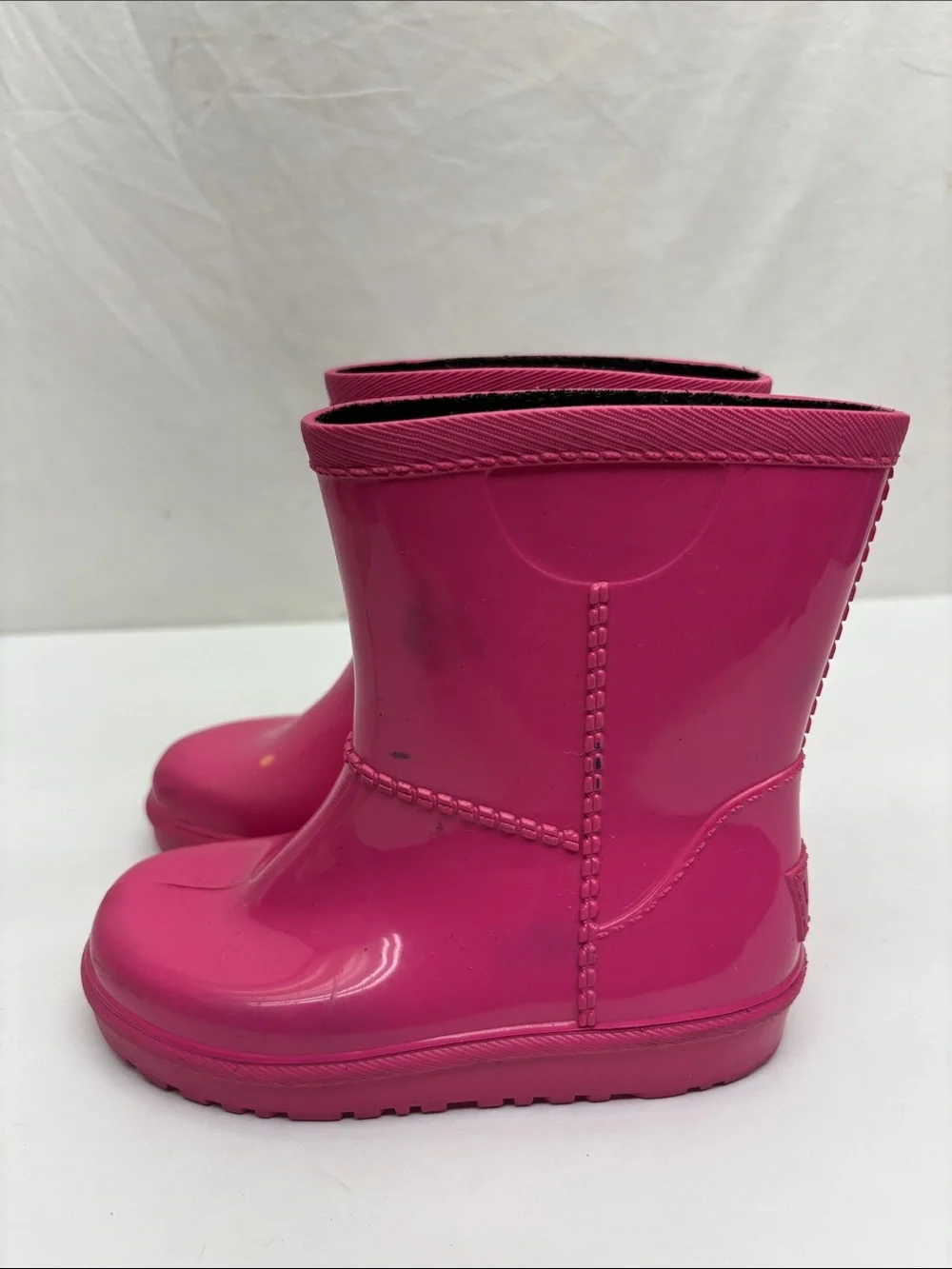 UGG Kids Pink Waterproof Rain Boots, SZ 8 toddler girl, 1(BA)